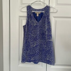 Banana Republic Silk bluish-purple abstract pattern sleeveless tank blouse 2